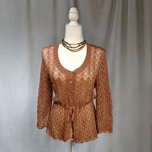 Artisan crafted lacey Pima Cotton cardigan